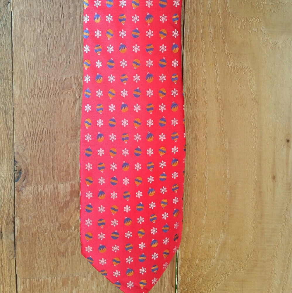 Christmas Holiday Novelty Tie - Red - Ornaments